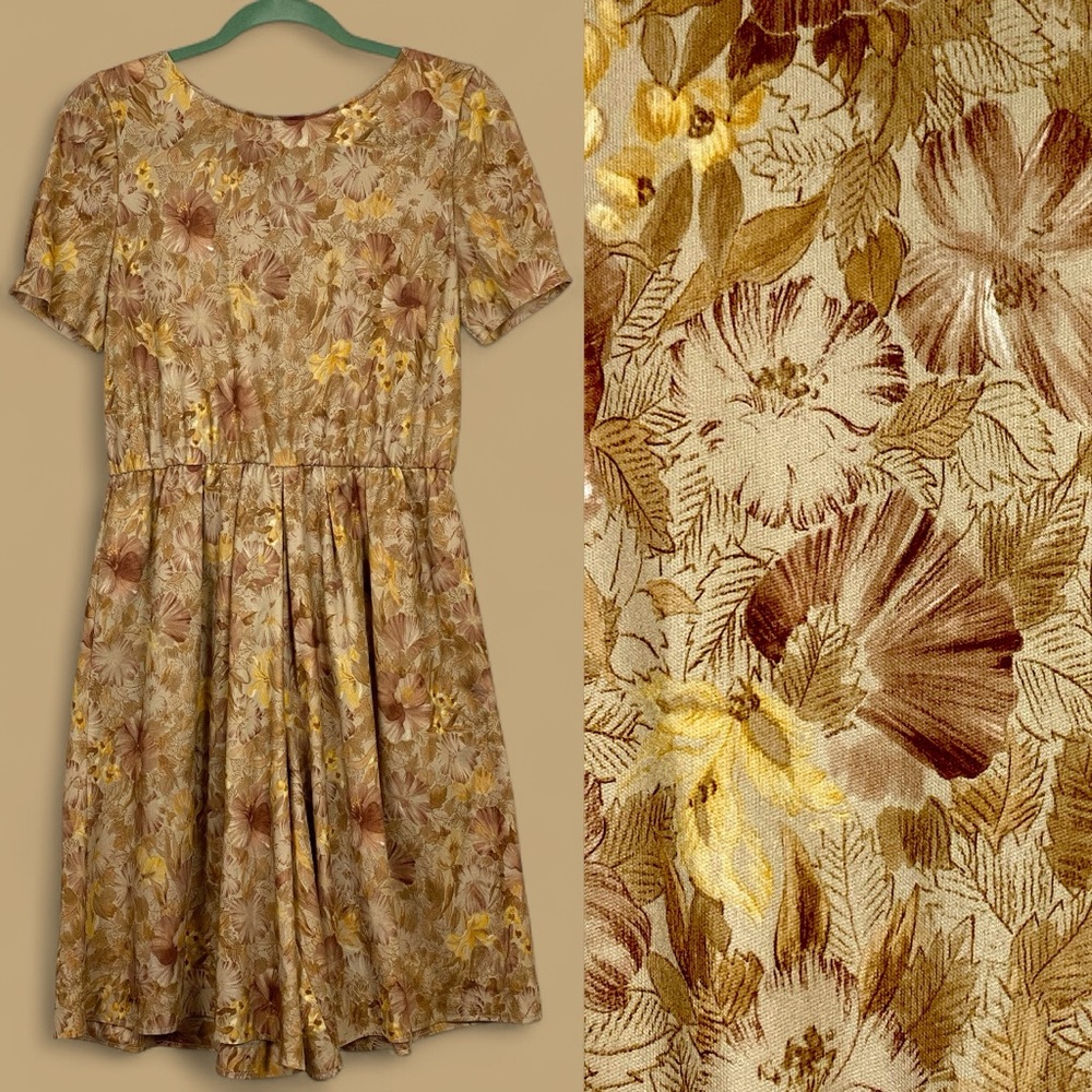 Vintage Tan Floral Romper